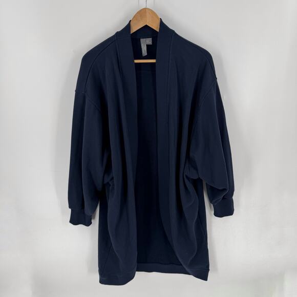 Sweaty Betty Navy Blue Open Front Sweatshirt Cardigan Lounge Jacket Size 6 - Picture 8 of 8
